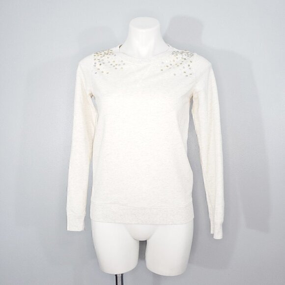 Old Navy Light Heather Gray Sequin Sweater Top - Picture 1 of 2